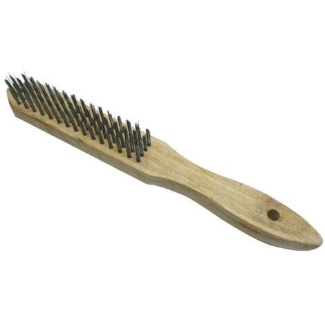 Stahlburst mit Holzgriff Messing-Drahtbürste Hochwertige Bürste für schonende Reinigung 6R