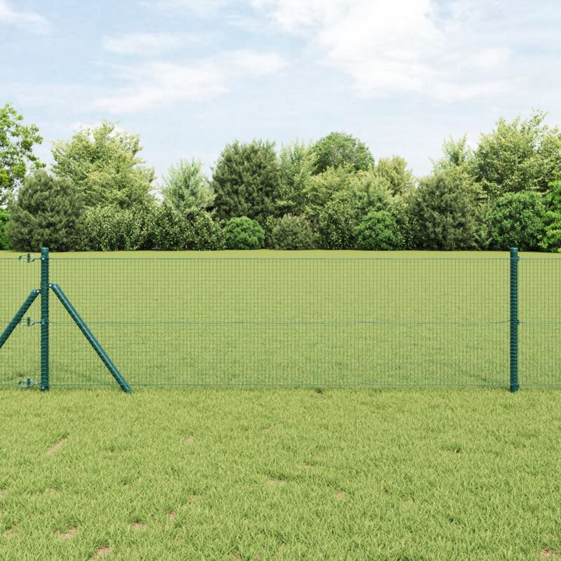 Geschweißter Drahtzaun Grün 0, 6 X 10 M Stahl Vidaxl