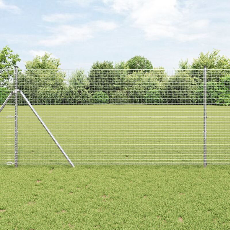 Geschweißter Drahtzaun Silber 1, 4 X 10 M Stahl Vidaxl