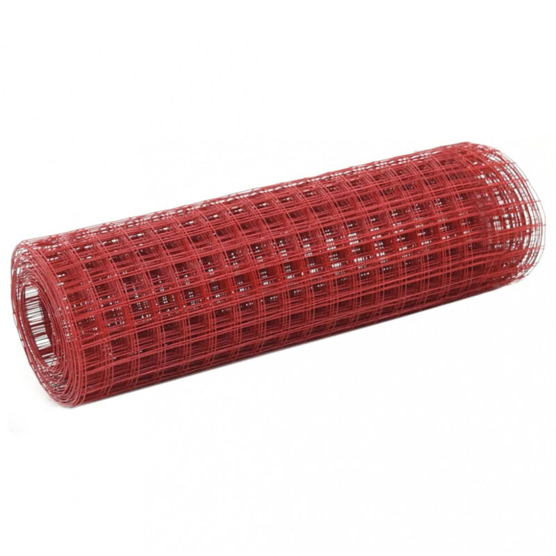 Drahtzaun Stahl Mit Pvc-beschichtung 25x0, 5 M Rot Vidaxl