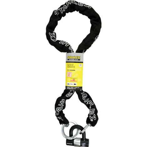 Stahlex Kettenschloss 302 ART 10 x 1400 mm – Premium Security Chain Lock for Mopeds, Scooters, Motorcycles, Gates, and Trailers with LED Key and Weatherproof Canvas Cover