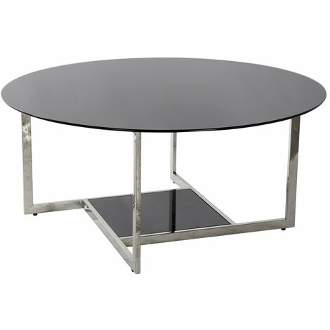 Stahlglas Couchtisch 100x100x45 Stahl schwarzes Glas Material mehrfarbig Farbfamilie Bass -Tische Details