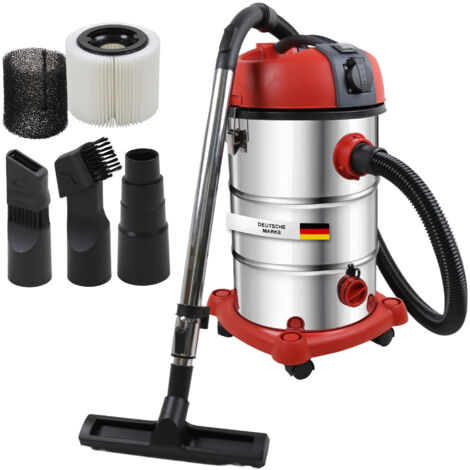 STAHLMANN VAC3300 Industriestaubsauger Nasssauger Trockensauger 30L Tank, integrierte Steckdose leistungsstarke 3300W mit und ohne Beutel Blasfunktion