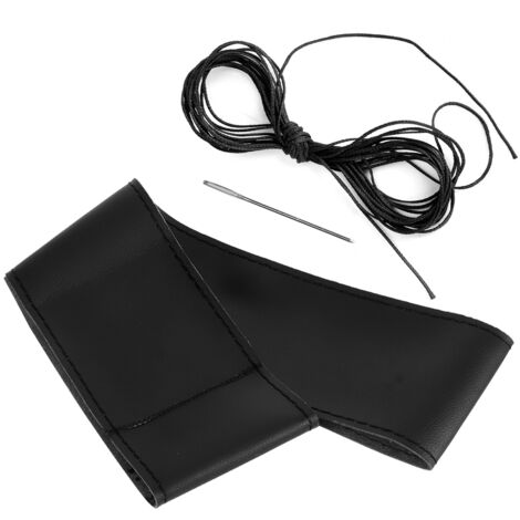Stahlradkappe 15 Zoll, DIY, Kunstleder, Universalnaht, Auto-Innenausstattung zur Dekoration von Stahlrädern (Schwarz).