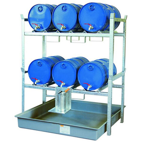 Stahlregale für 6 Fässer à 60 Liter - Max. Belastung 450kg - 7675F