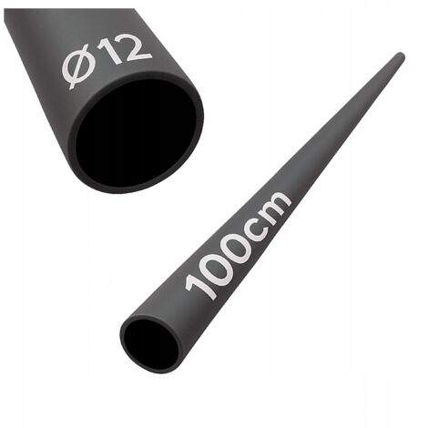 Stahlrohr - 100 cm - Ø 12 mm - Schwarz - Pulverbeschichtet - Langlebig und elegant