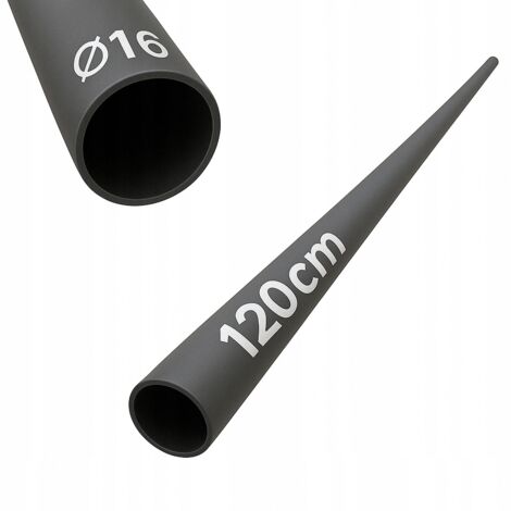 Stahlrohr - 120 cm - Ø 16 mm - Schwarz - Strapazierfähig - Ideal für Geländer und Balustraden