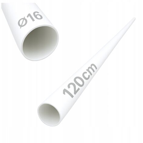 Stahlrohr - 120 cm - Ø 16 mm - Weiß - Strapazierfähig - Ideal für Geländer und Balustraden