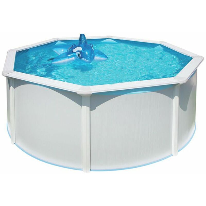 Stahlwand Swimming Pool Set 'Highline' weiß ø 350 x 132 cm - Steinbach