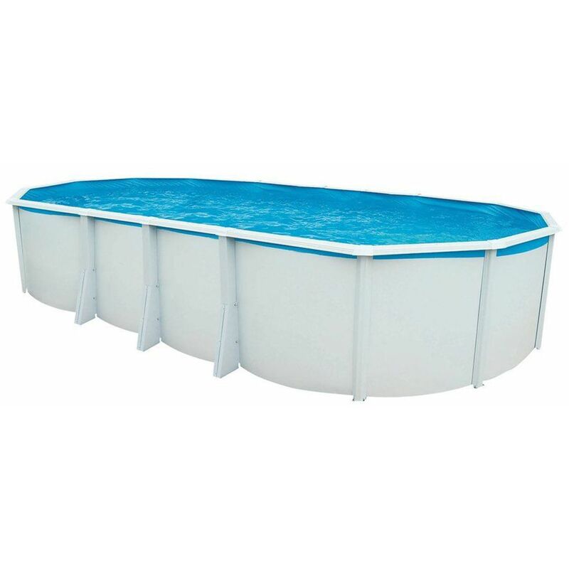 Stahlwand Swimming Pool Set 'Highline' weiß 640 x 366 x 132 cm - Steinbach