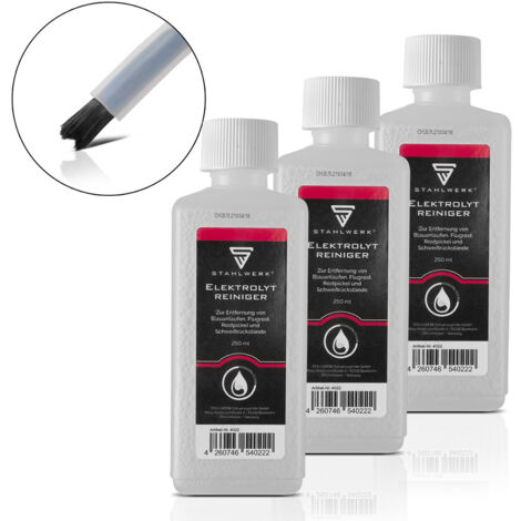 STAHLWERK 3 x Elektrolytreiniger für Schweißnaht-Reinigungsgeräte 250 ml