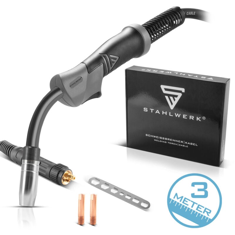 Stahlwerk - Torche de soudage AK15 MB15 Ensemble de flexibles de 3 m pour postes à souder mig mag
