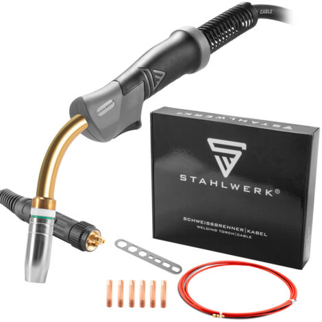 STAHLWERK Antorcha de soldadura MIG MAG AK25/MB25 para aluminio con paquete de manguera de 3 m