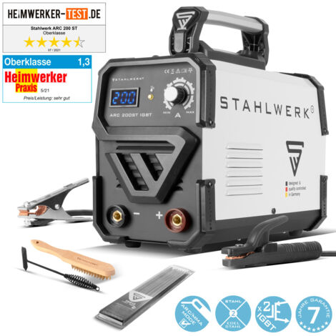 STAHLWERK ARC 200 ST IGBT - machine à souder DC avec fonction soudage manuel MMA Lift-TIG , 200 ampères très compacte, garantie* du fabricant de 7 ans