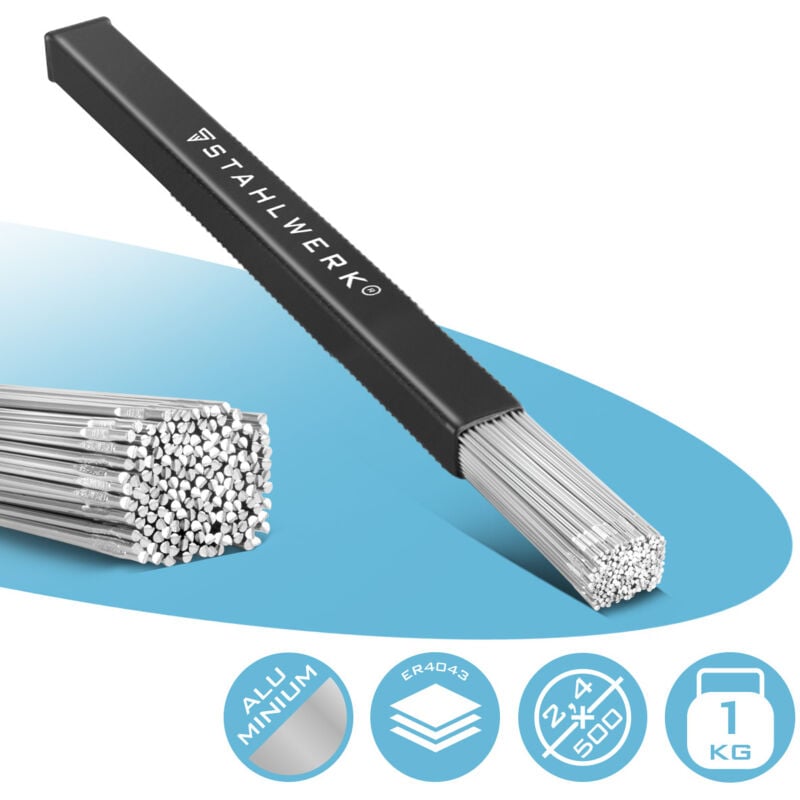 Stahlwerk - Baguettes de soudage tig ER4043Si5 Aluminium fortement allié ø 2,4x 500 mm 1kg