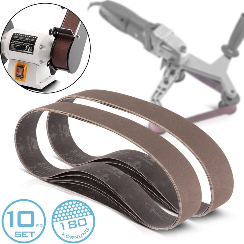 Stahlwerk - Bande abrasive Set de 10 P180 40 x 760mm Papier abrasif en toile