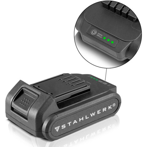 STAHLWERK batteria ricaricabile 2Ah 20 V Li-Ion di ricambio per trapano avvitatore a batteria