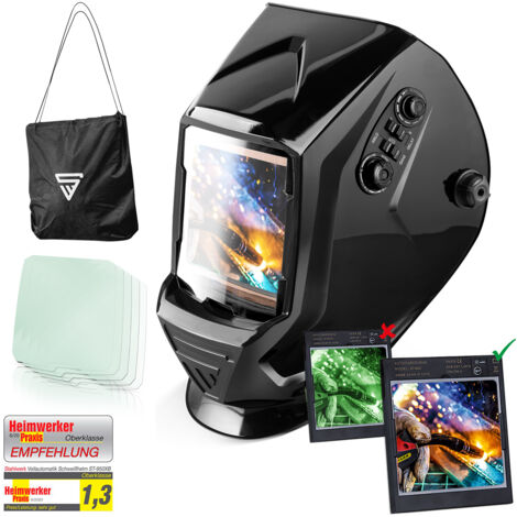STAHLWERK Casque de soudage entièrement automatique 3 en 1 Fonction ST-990 XB noir brillant