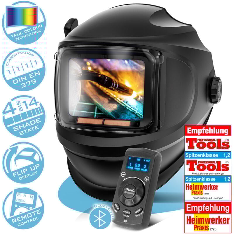 Stahlwerk - Casque de soudage master 3-en-1 avec télécommande, visière rabattable