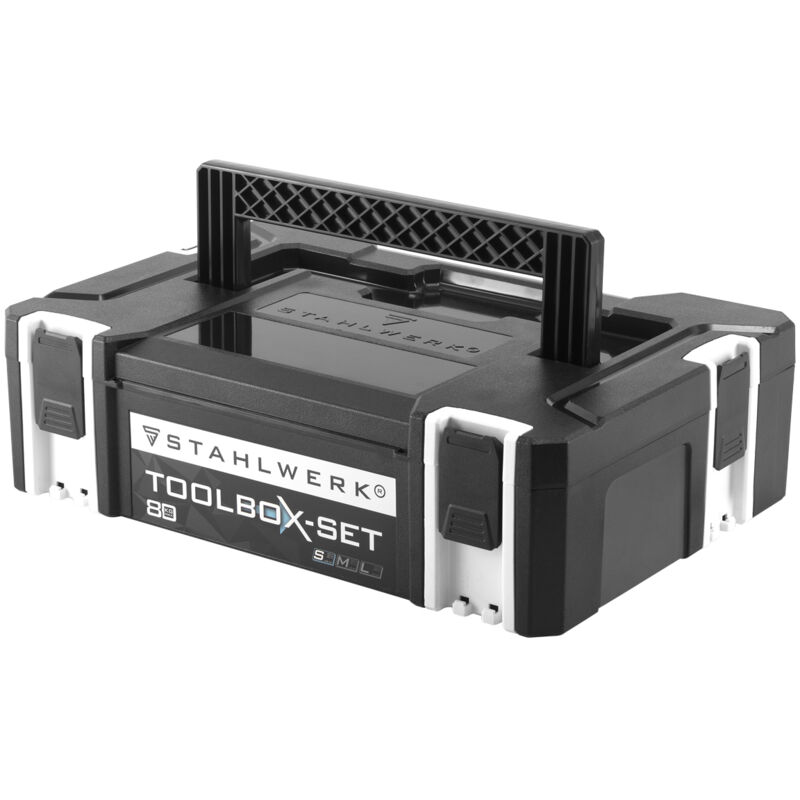 Image of STAHLWERK Cassetta degli attrezzi misura S 443 x 310 x 128 mm cassetta di sistema impilabile con maniglia di trasporto