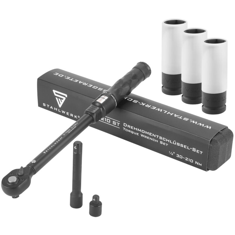 Stahlwerk - Clé dynamométrique & jeu de clés à douilles 3/8' et 1/2