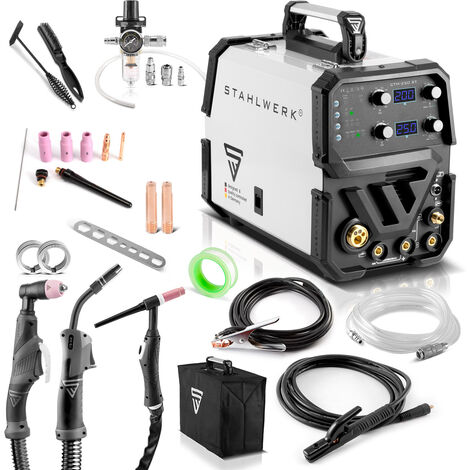 STAHLWERK CTM-250 ST Kombi-Schweißgerät WIG + MIG/MAG + MMA/E-Hand + CUT/Plasma - weiß