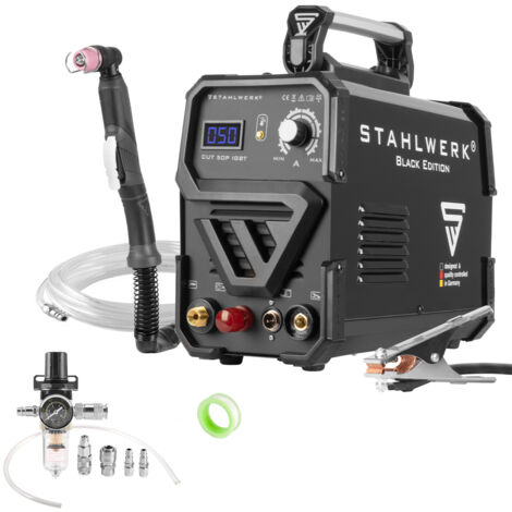 STAHLWERK CUT 50 Pilot IGBT Plasmaschneider mit Pilotzündung und 50 Ampere, bis 14 mm Schneidleistung, für Lackierte Bleche & Flugrost geeignet, 7 Jahre Garantie