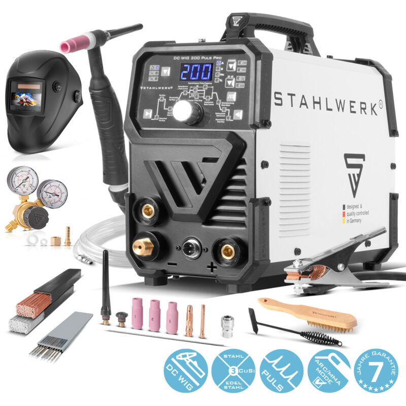 Poste de soudage combiné dc tig 200 Puls Pro Equipement complet 2 en 1 - Stahlwerk