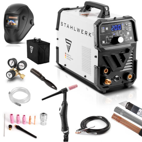 STAHLWERK DC TIG 200 Puls Pro equipo completo soldador TIG MMA y pulsado - weiß