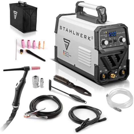 STAHLWERK DC Wig 200 ST IGBT HF Tig Inverter Equipo de soldadura con MMA E HAND - weiß