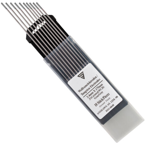 STAHLWERK Elettrodi di tungsteno / elettrodi per saldatura WC20 grigio 2,4 x 175 mm set da 10