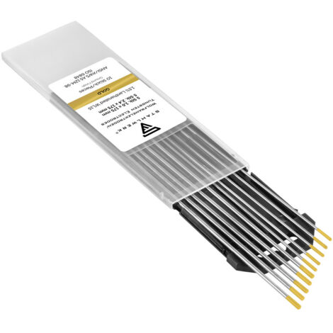 STAHLWERK Elettrodi di tungsteno /elettrodi per saldatura WL15 oro 5 x 1,6 mm + 5 x 2,4 mm