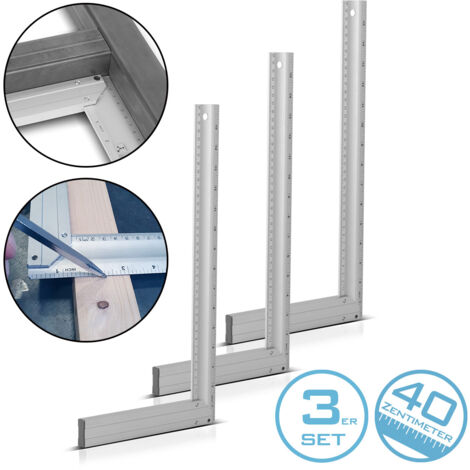 STAHLWERK estribo de tope de aluminio juego de 3 estribo de cerrajería de 400 mm  estribo plano