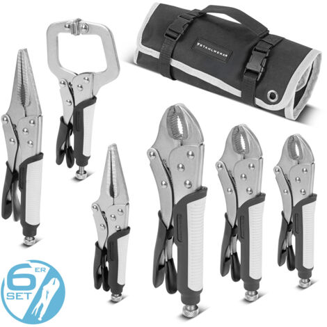 STAHLWERK Gripzangen Set 6-teilig Klemmbereich einstellbar