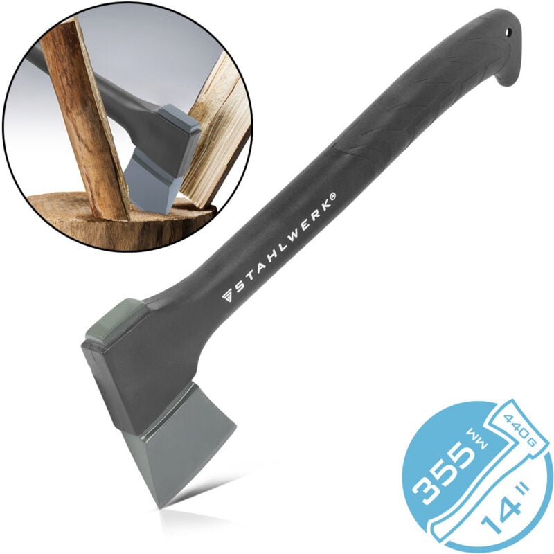Stahlwerk - hache en acier CA-355 st 355 mm hache forestière en acier carbone avec manche en fibre de verre