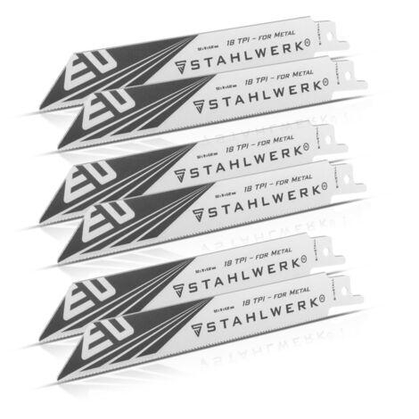 STAHLWERK Juego de 6 hojas de sierra para metal 150 x 19 x 0,92 mm para soporte de 1/2 pulgada