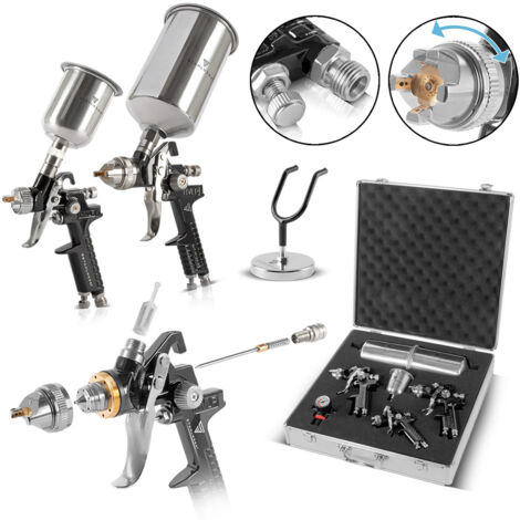 STAHLWERK Juego de pistolas HVLP SGS-1125 ST 21 piezas 3 pistolas