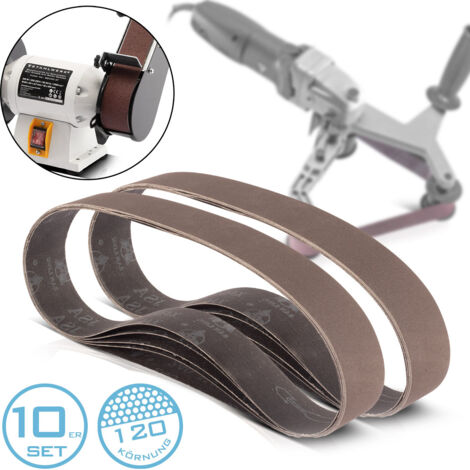 STAHLWERK Kit de 10 bandes abrasives avec grain P120 40 x 760 mm