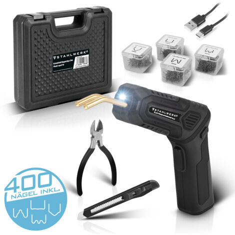 STAHLWERK Kit de réparation plastique Soudeuse plastique Agrafeuse à chaud Smart Repair
