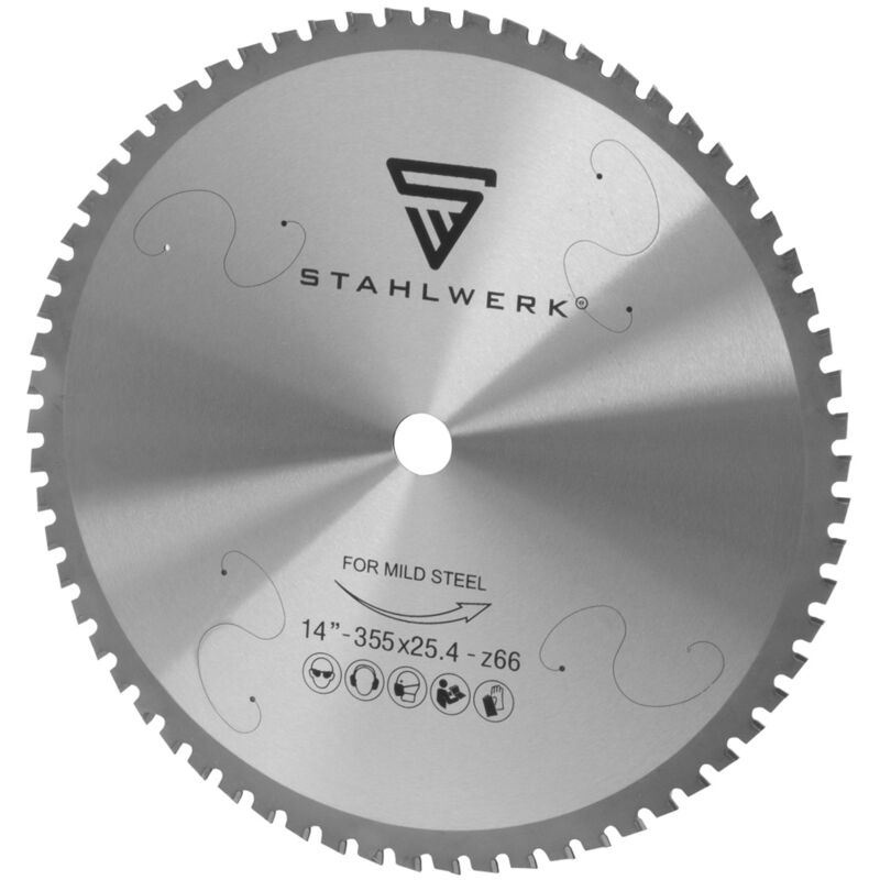 Stahlwerk - Lame de scie circulaire 355 x 25,4 x 2,2 x 1,8 avec 66 dents Lame de scie à métaux