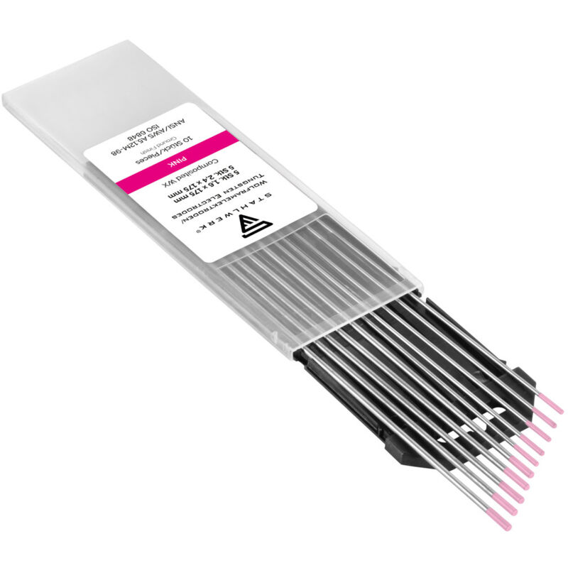 Stahlwerk - lectrodes en tungstène wx Pink 1,6 + 2,4 mm 5 de chaque dans un set pratique de 10 pièces