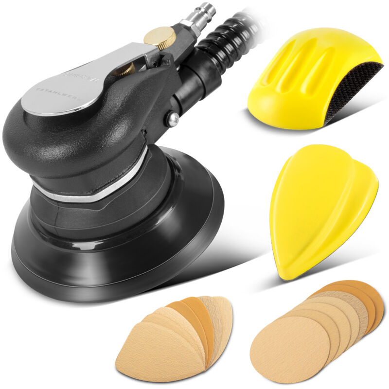 STAHLWERK Lijadora orbital neumática 125 mm Juego de lijadoras manuales