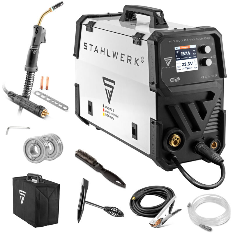 Stahlwerk - Poste à souder mig mag 200 Double Pulse Pro entièrement synergique 200 Ampères