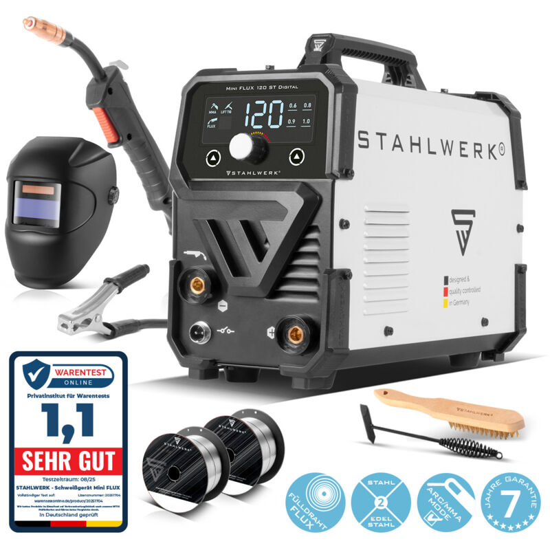 Stahlwerk - Poste de soudure Mini flux 120 st avec arc Fonction mma Equipement complet