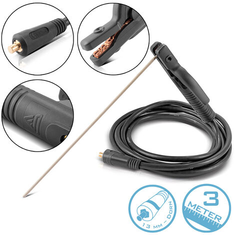 STAHLWERK MMA ARC Elektrodenhalter 200 A mit 3 m Schweißkabel 25 mm² 13 mm Dorn