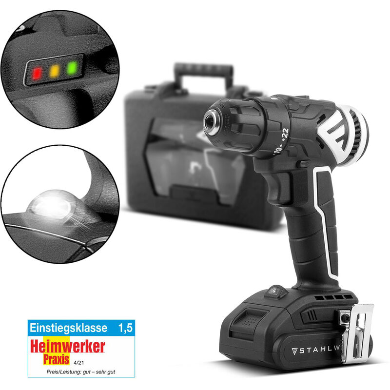 

STAHLWERK perforadora-atornilladora sin desgaste (brushless) con acumulador ABS-12 ST 12 V/2 Ah