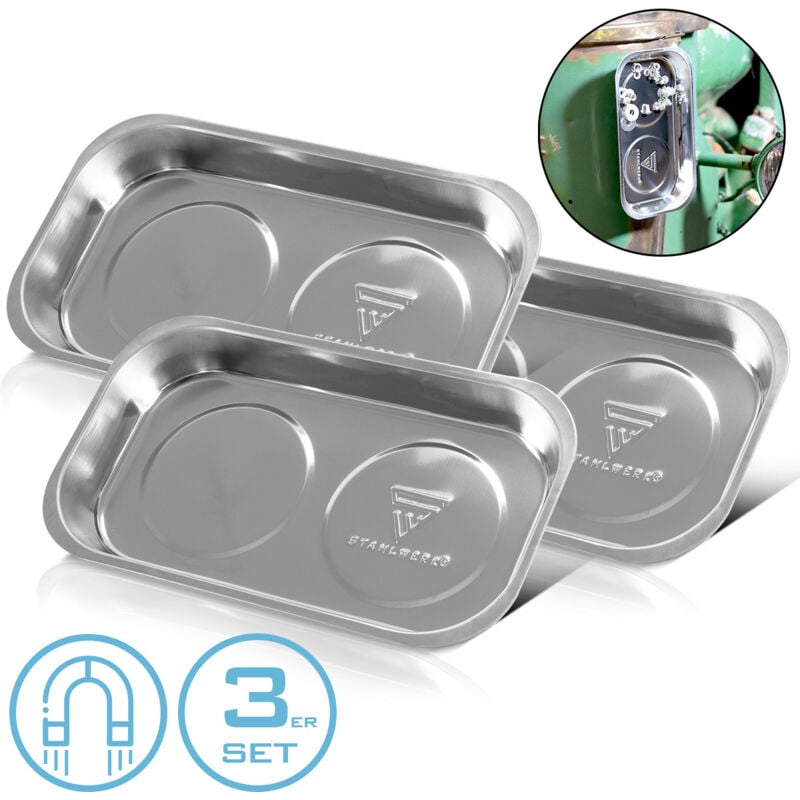 Stahlwerk - Plateau magnétique MS-28 st Jeu de 3 plateaux magnétiques 237 x 136 x 28mm Plateau adhésif