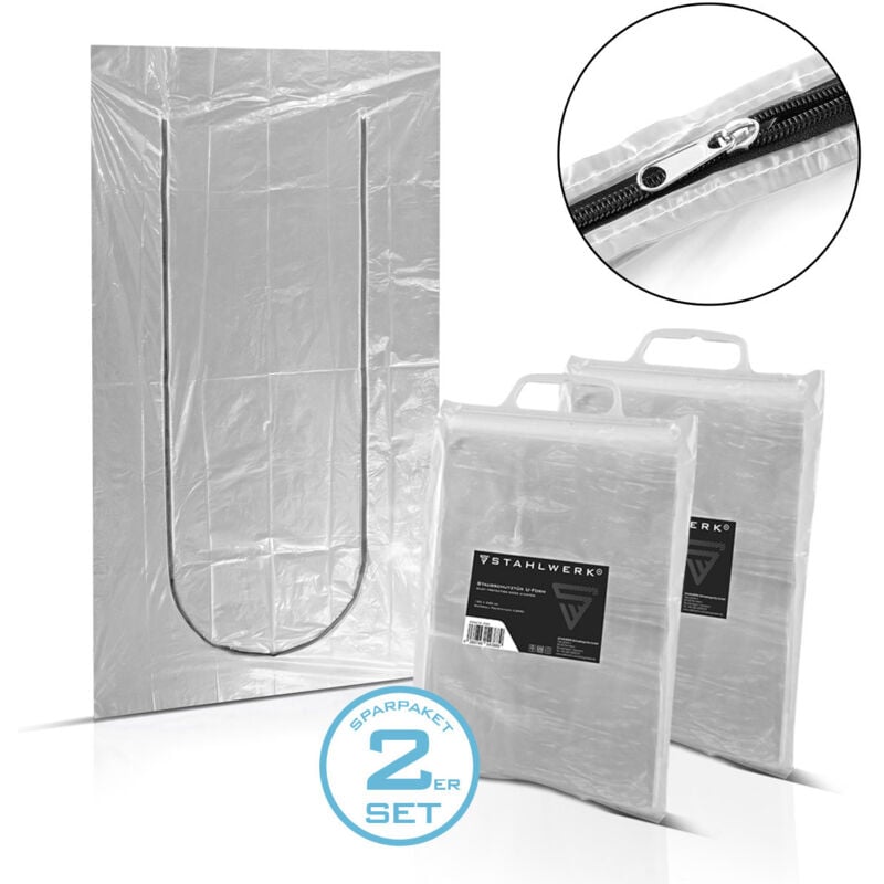 Porte anti-poussière, jeu de 2 portes en u Porte anti-poussière, sas de propreté Rideau anti-poussière - Stahlwerk