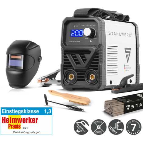 Stahlwerk – Poste à souder MMA 200A – Soudage ARC DC – Technologie IGBT – Léger 3,2 kg – Pour travaux de réparation et fabrication - ARC 200 MD