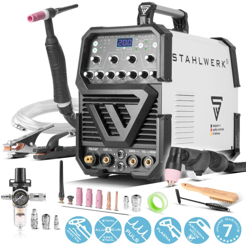 Poste de soudage ac/dc tig 200 pulsé avec fonction plasma st cut 200 a - Stahlwerk